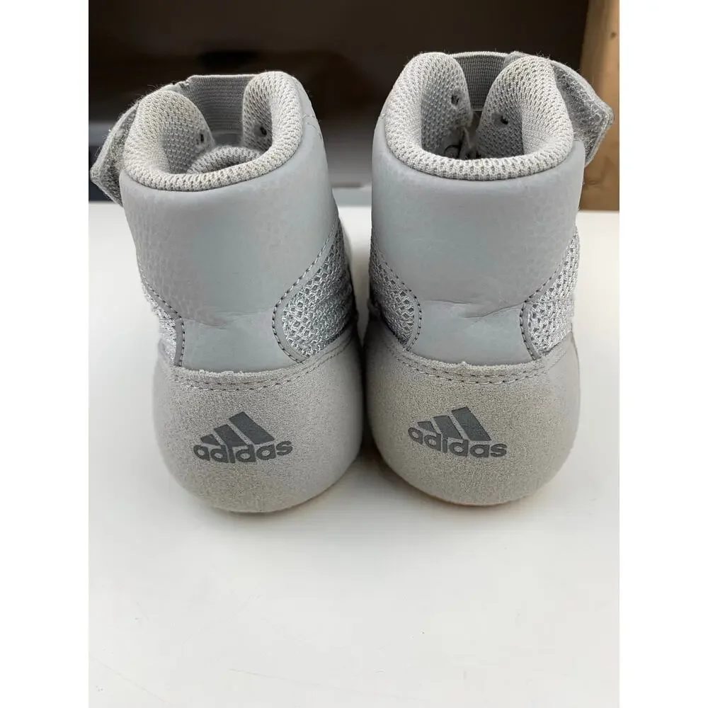 Adidas Youth HVC 2 Wrestling Shoes Grey Lace Up Strap AC7503 Boys Kids 13